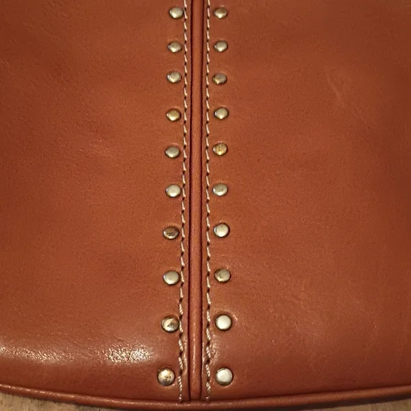 Vintage Michael Kors Small leather brown studded bag Early Y2K Baguette Rare 90 - Picture 5 of 9